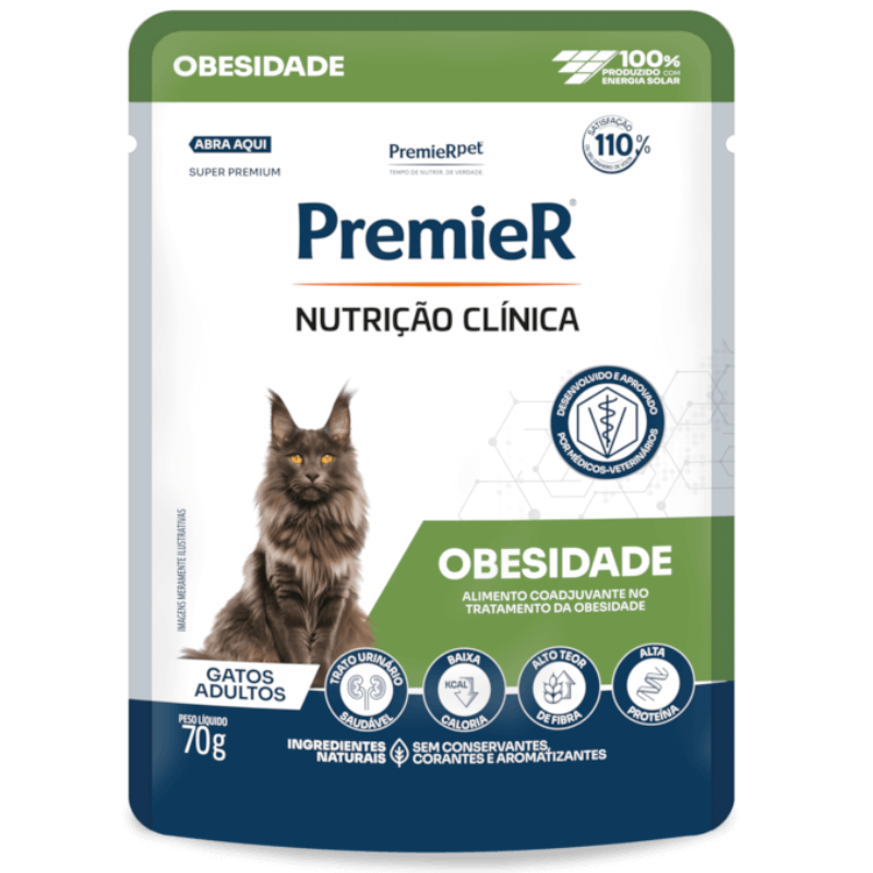 Ração Úmida Premier Nutrição Clínica para Gatos Obesidade 70 g