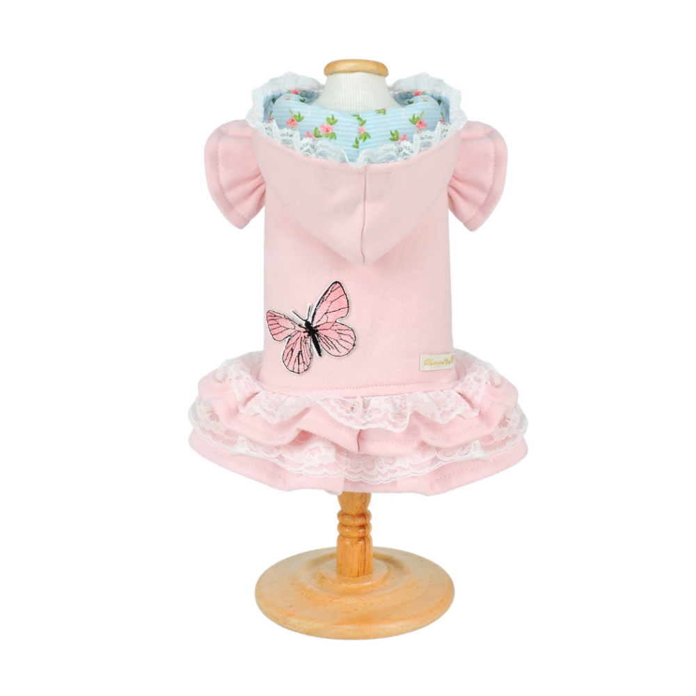 Casaco babado de Borboleta Rosa Bebê