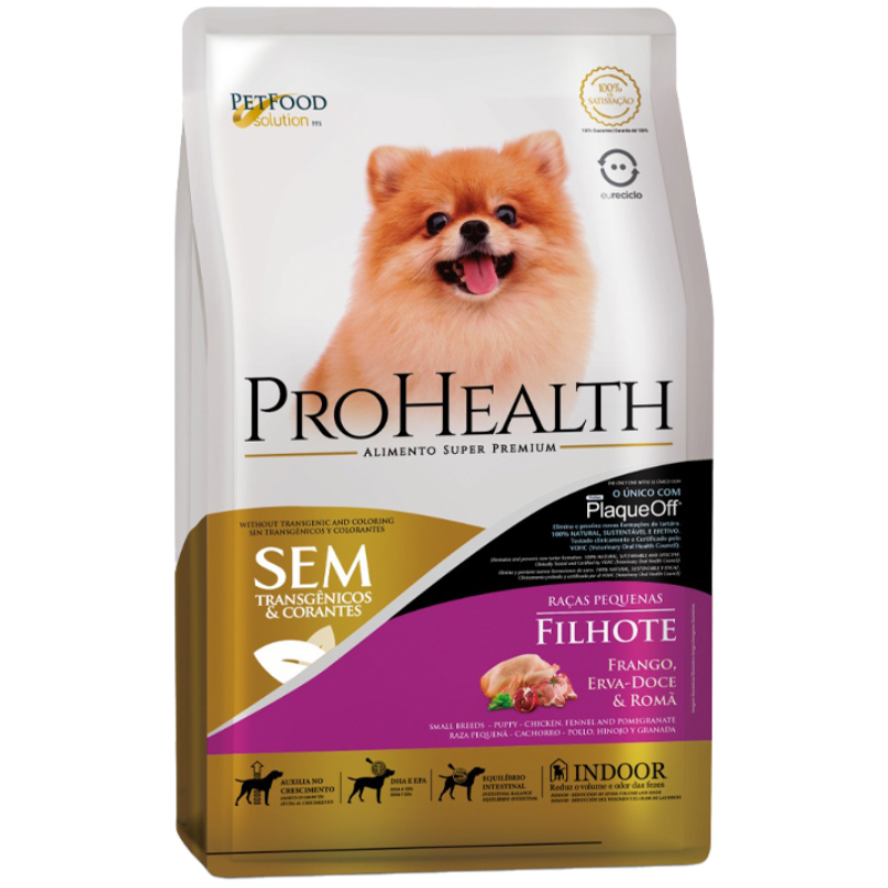 Ração ProHealth Cães Filhotes  Raças Pequenas Sabor Frango