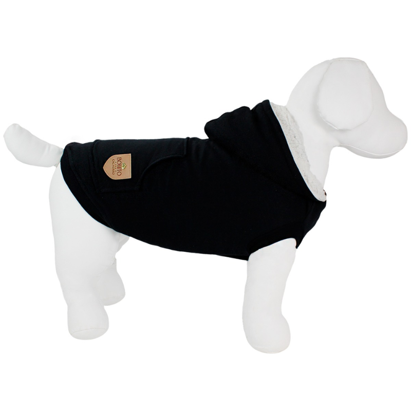 Moletom Capuz Maxi Preto Bonito pra Cachorro