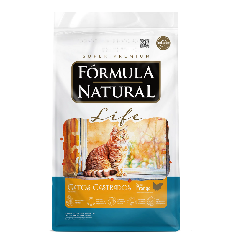 Ração Fórmula Natural Life para Gatos Castrados Sabor Frango 10,1 Kg