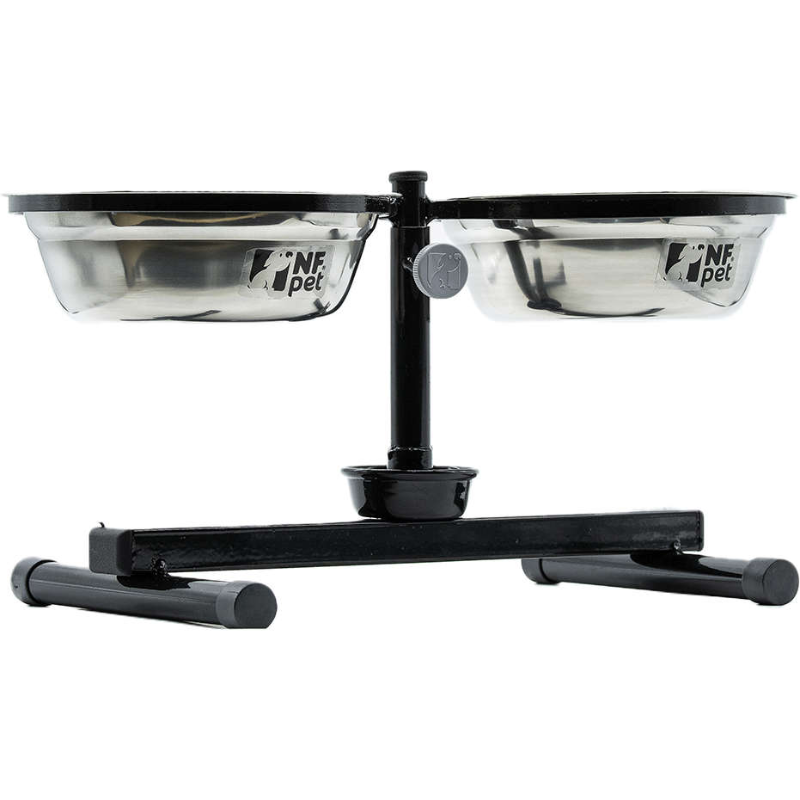 Comedouro Duplo NF Pet Antiformiga Inox Médio 2,4 L