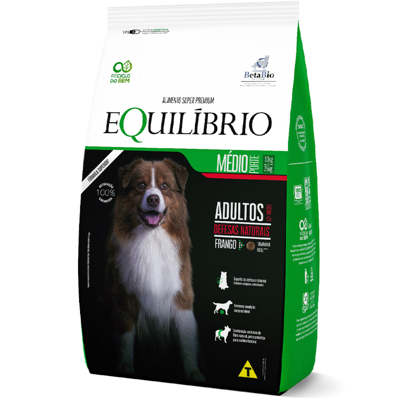 Ração Equilíbrio para Cães Adultos de Porte Médio Sabor Frango