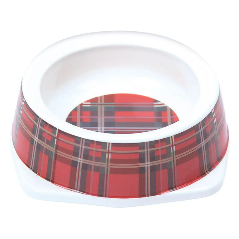 Tigela Jambo Plástica Tartan Para Gatos