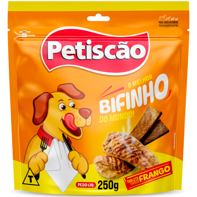 Petiscão Tablete Bifinho Mastigável Frango 250 g