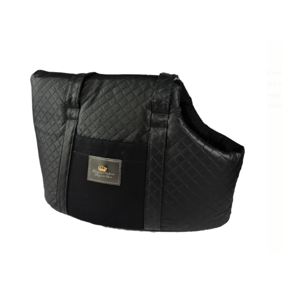 Bolsa de Transporte Bonito pra Cachorro Passeio Preto Cães