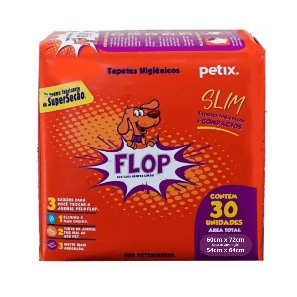 Tapete Higiênico Flop Petix com 30 unidades
