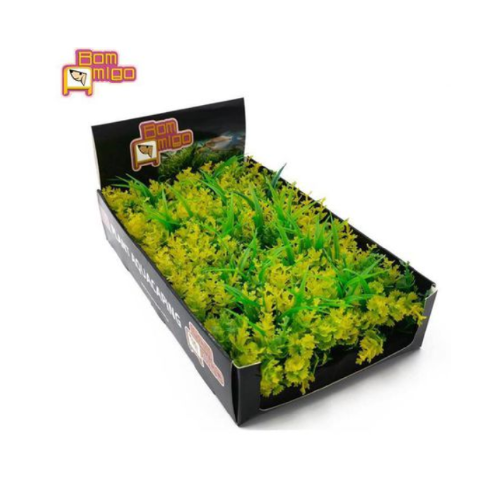 Enfeite Aquário Alga Aquática Jardineira Amarilla