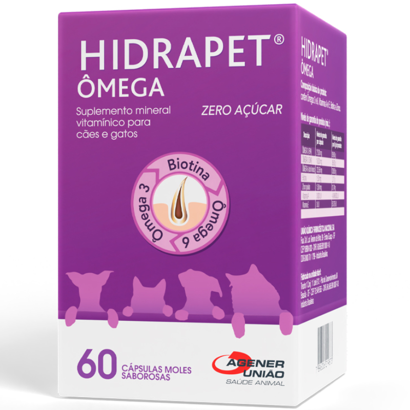 Suplemento Mineral Vitamínico Hidrapet Ômega Zero Açúcar