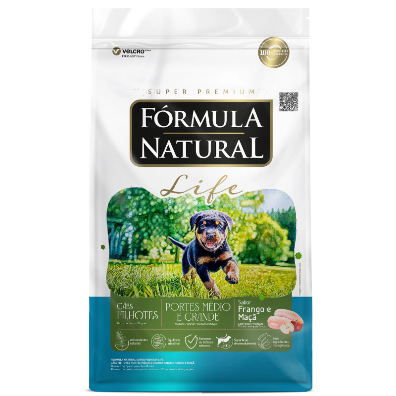Ração Fórmula Natural  Life Cães Filhotes Raças Médias e Grandes 15Kg