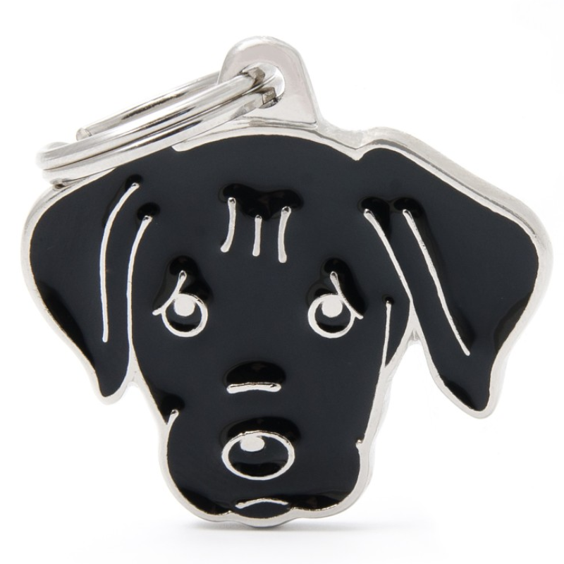Medalha de Identificação My Family Labrador Preto