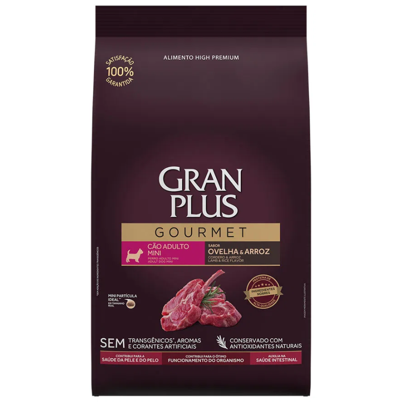 Ração GranPlus Cães Mini Gourmet Ovelha e Arroz
