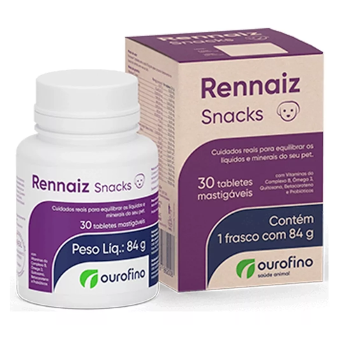 Rennaiz Snacks Cães e Gatos com 30 Tabletes Mastigáveis Ourofino Pet