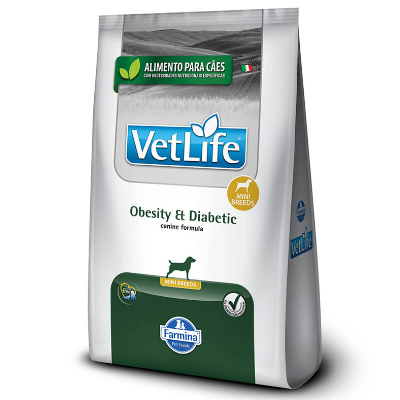 Ração Vet Life Cães Obesity Diabetic Mini 2 Kg