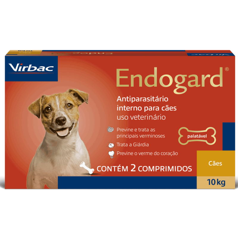 Antiparasitário Virbac Endogard para Cães de Até 10 kg com 2 Comprimidos