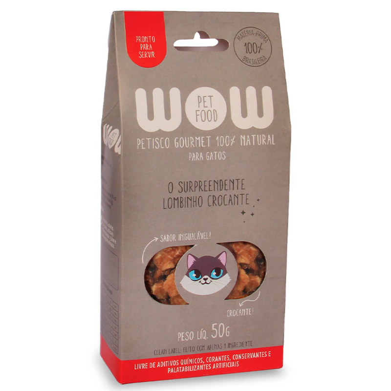 Petisco Natural Wow Lombinho Crocante para Gatos 50 g