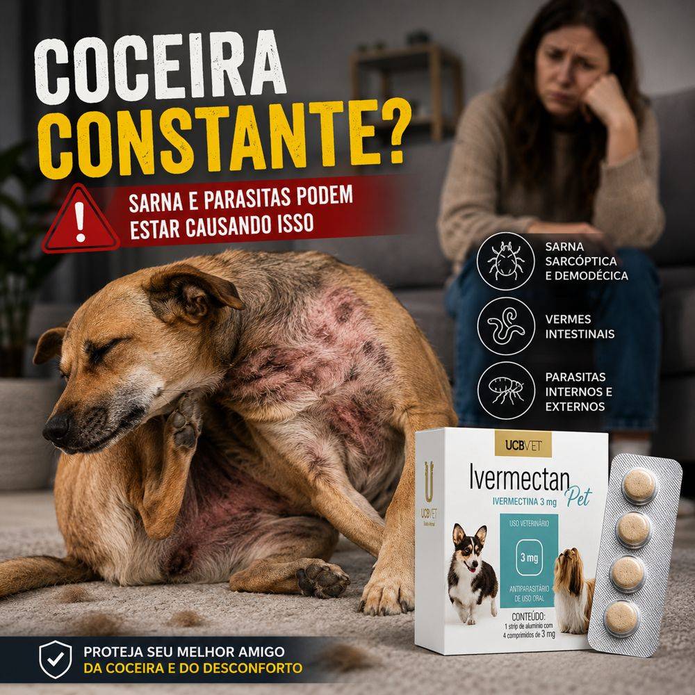 Ivermectan Pet com 4 Comprimidos