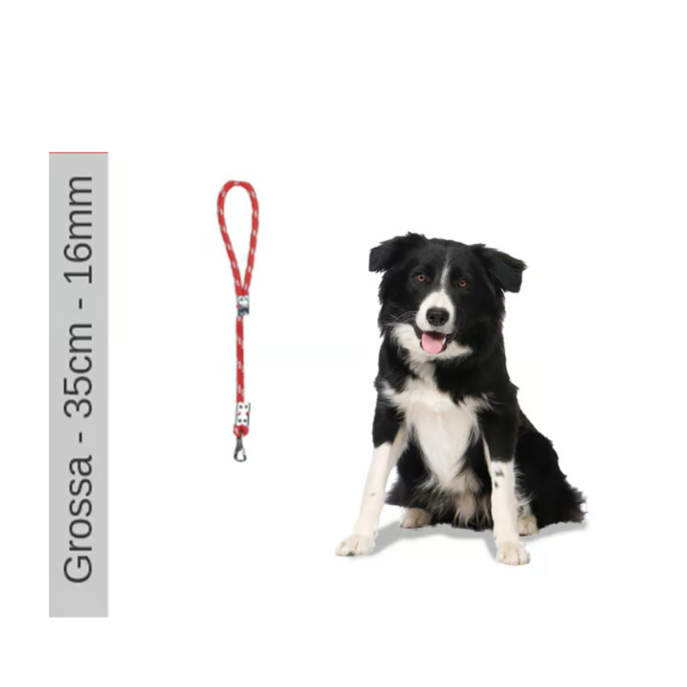 Guia de Corda Roliça Grossa 16 mm Furacão Pet Vermelho 35 cm