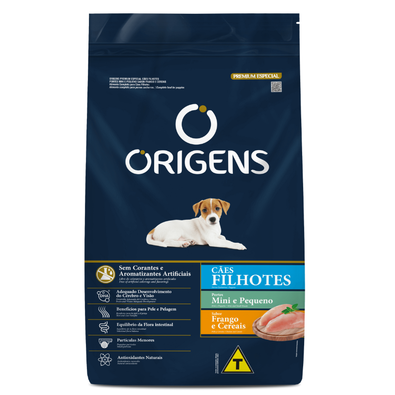 Ração Origens Cães Filhotes Mini Pequeno Frango Cereais