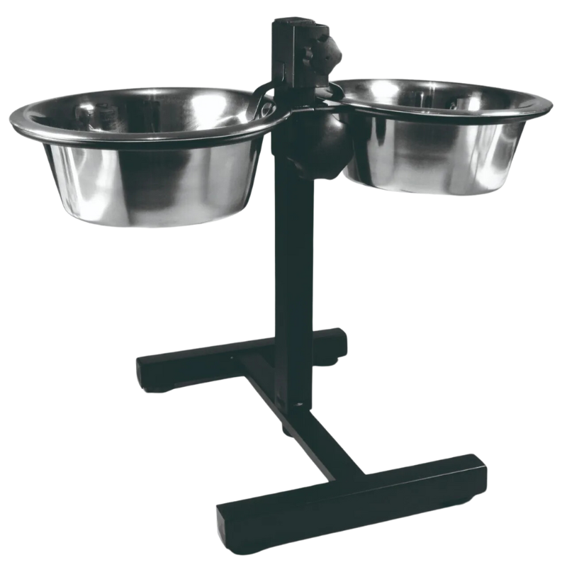 Comedouro Inox Alto Duplo Ajustável