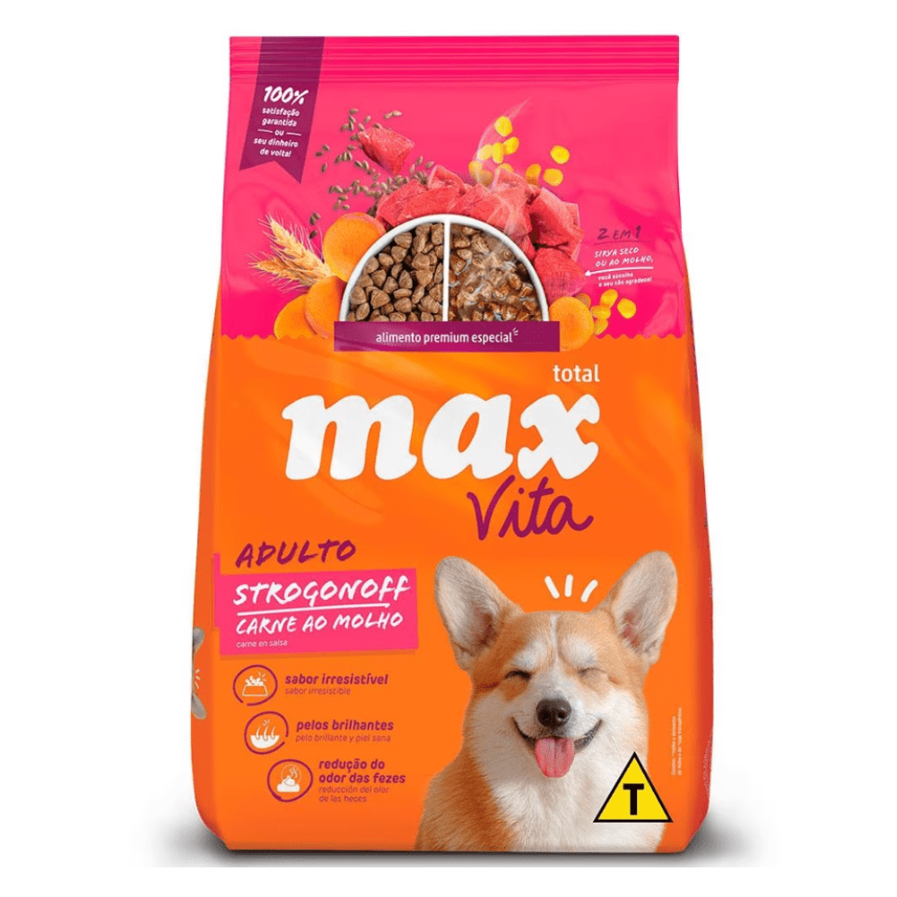 Ração Max Vita Cães Adulto Strogonoff Carne Ao Molho 20 kg