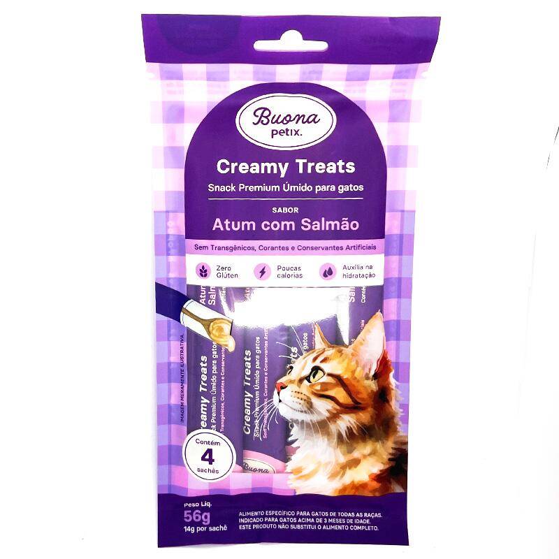 Buona Petix Creamy Treats Atum com Salmão 56 g
