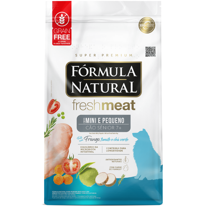 Ração Fórmula Natural Fresh Meat para Cães Sênior de Pequeno Porte Sabor Frango 10,1 Kg