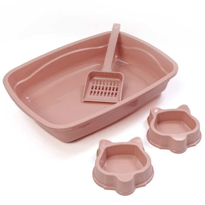 Kit bandeja com 2 Comedouros e Pá Rose São pet