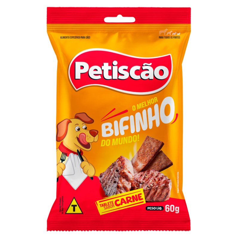 Petiscão Tabletes Bifinho Mastigável Carne 60 g