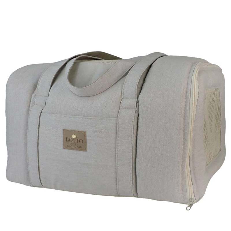 Bolsa de Transporte Bonito pra Cachorro Linen Bege U