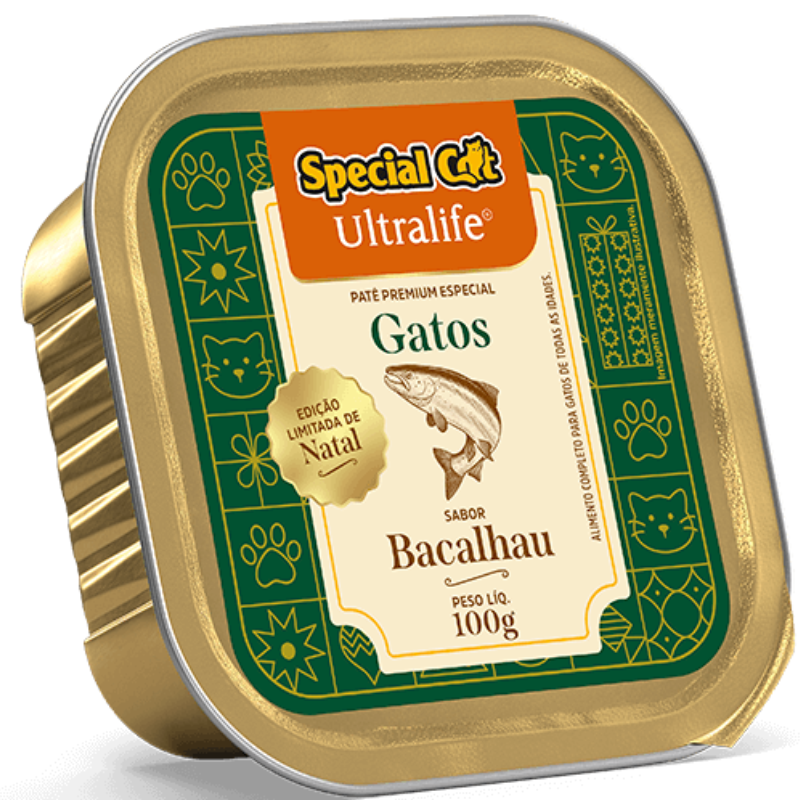 Ração Úmida Special Cat Ultralife Patê Natal Sabor Bacalhau  100 g