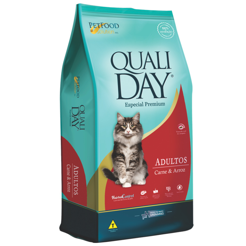 Ração Qualiday para Gatos Adultos Sabor Carne