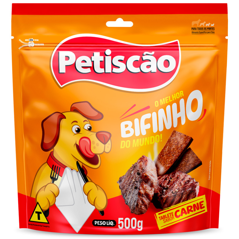 Petisco Tablete Bifinho Mastigável Carne 500 g
