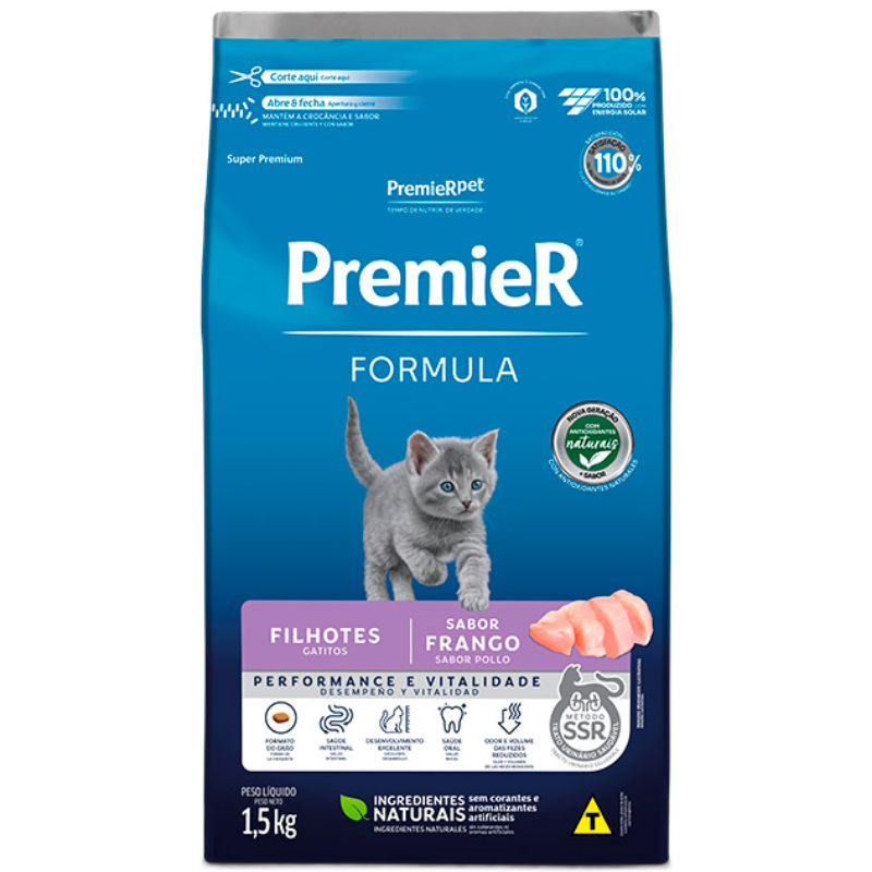 Ração Premier Formula Performance para Gatos Filhotes Sabor Frango 1,5 Kg