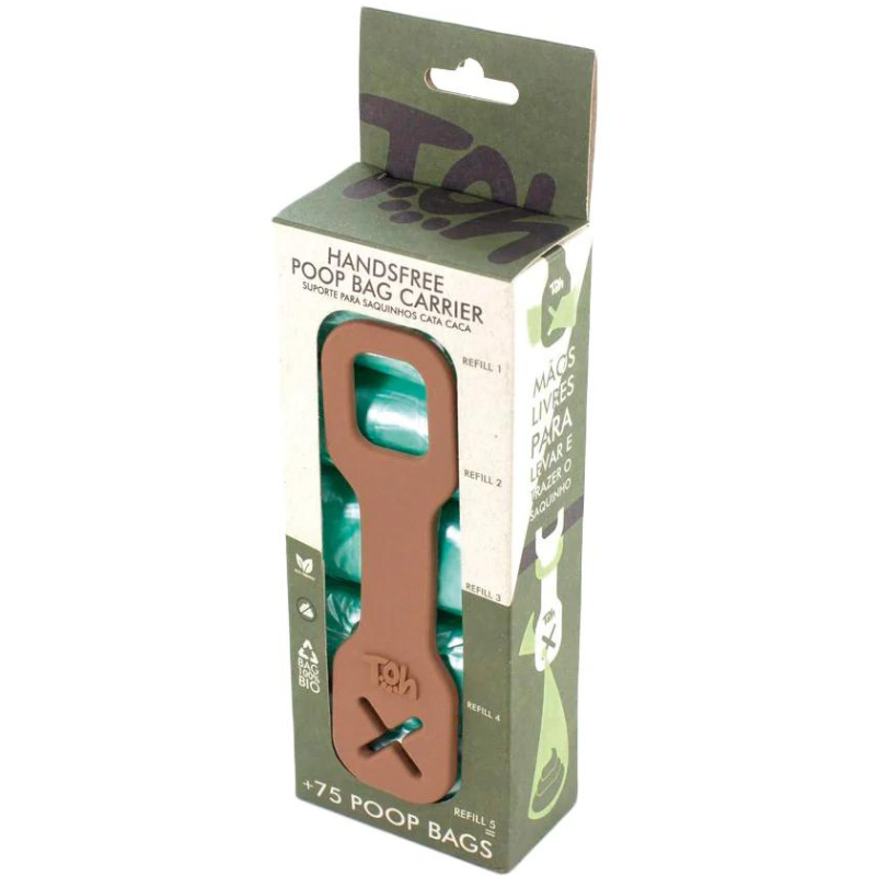 Caixa Suporte Poop Bag com 5 Refis Bio Bege Toh