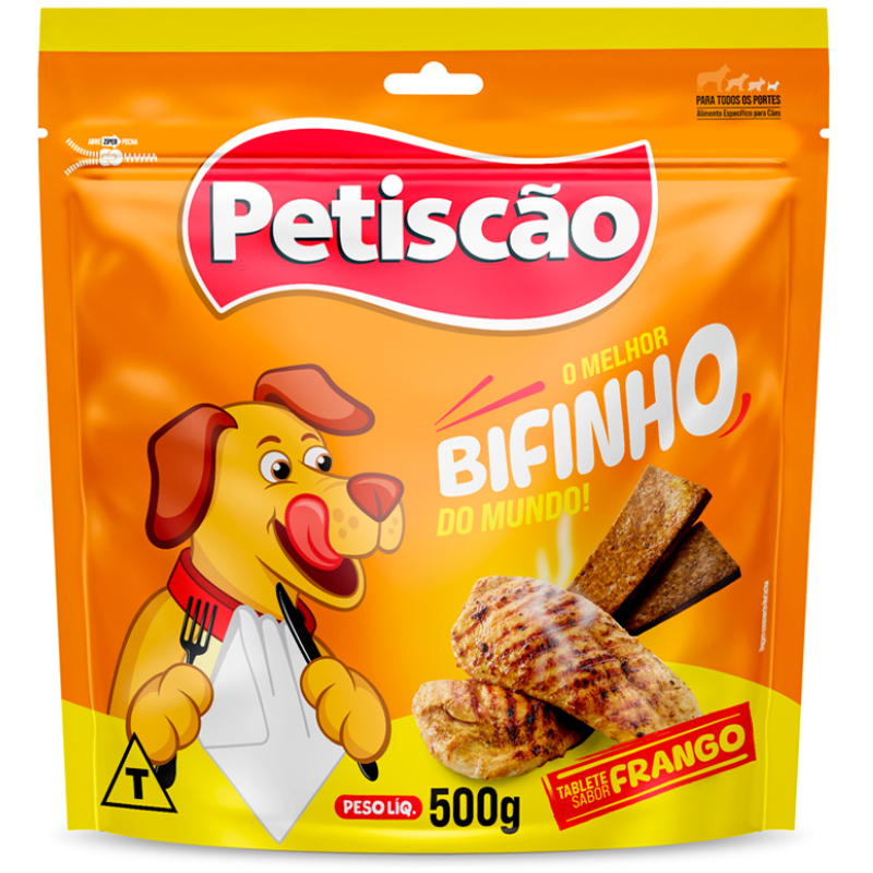 Petiscão Tablete Bifinho Mastigável Frango 500 g