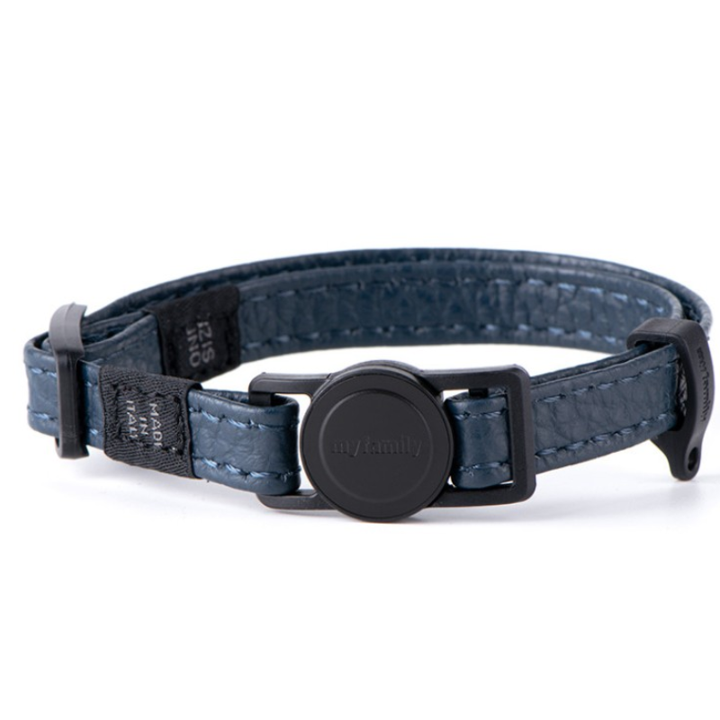 Coleira My Family Firenze Azul Escuro Safety Click 20-30 cm