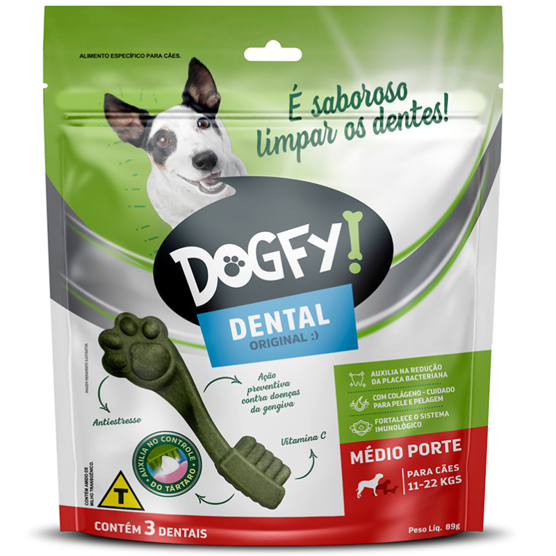 Snack Dogfy Dental para Cães Adultos de Porte Médio 89 g