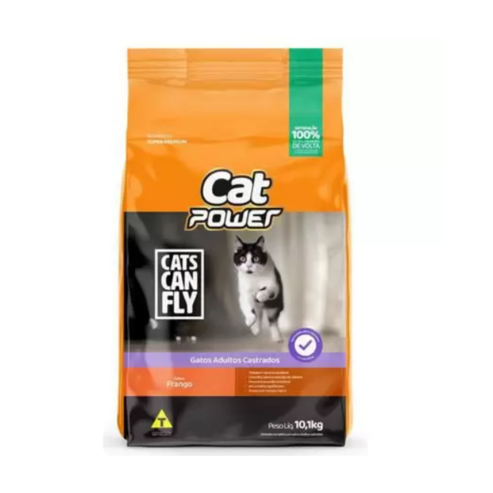 Ração Super Premium Cat Power Gato Castrado Frango 10,1Kg