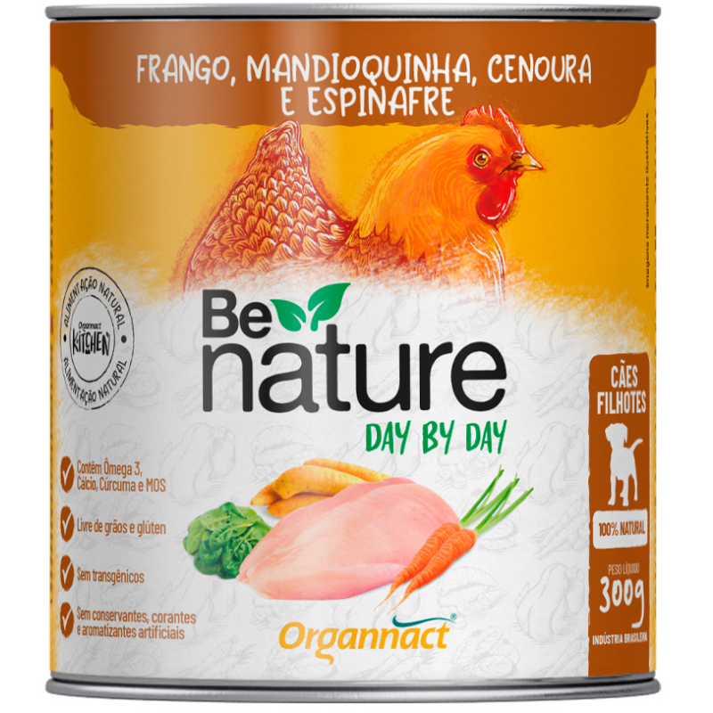 Organnact Be Nature Day By Day para Cães Filhotes Frango 300 g