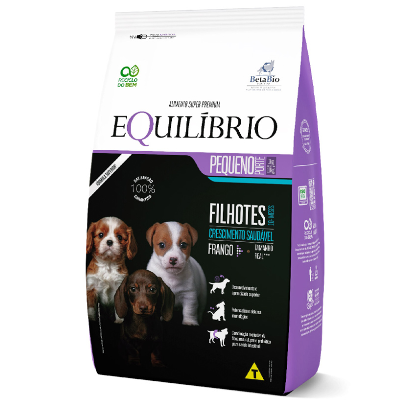 Ração Equilíbrio para Cães Filhotes de Porte Pequeno Sabor Frango 2,5 Kg