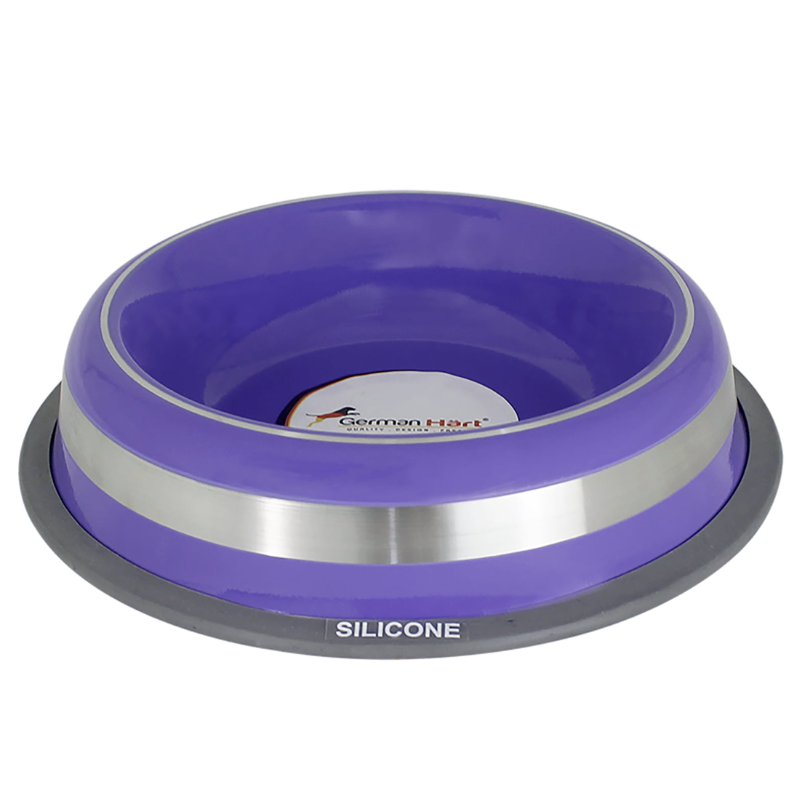 Comedouro Inox Para Cães Com Silicone Prestige Roxo