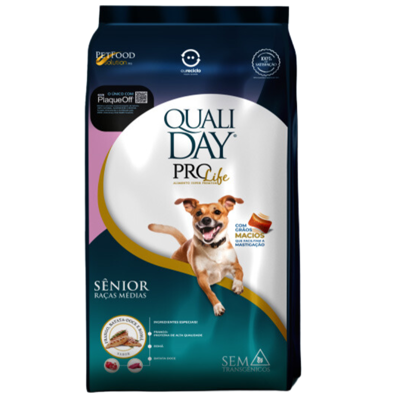 Ração Qualiday Prolife Sênior Raças Médias