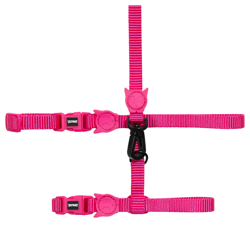 Peitoral + Guia Zee.Dog Pink Led para Gatos