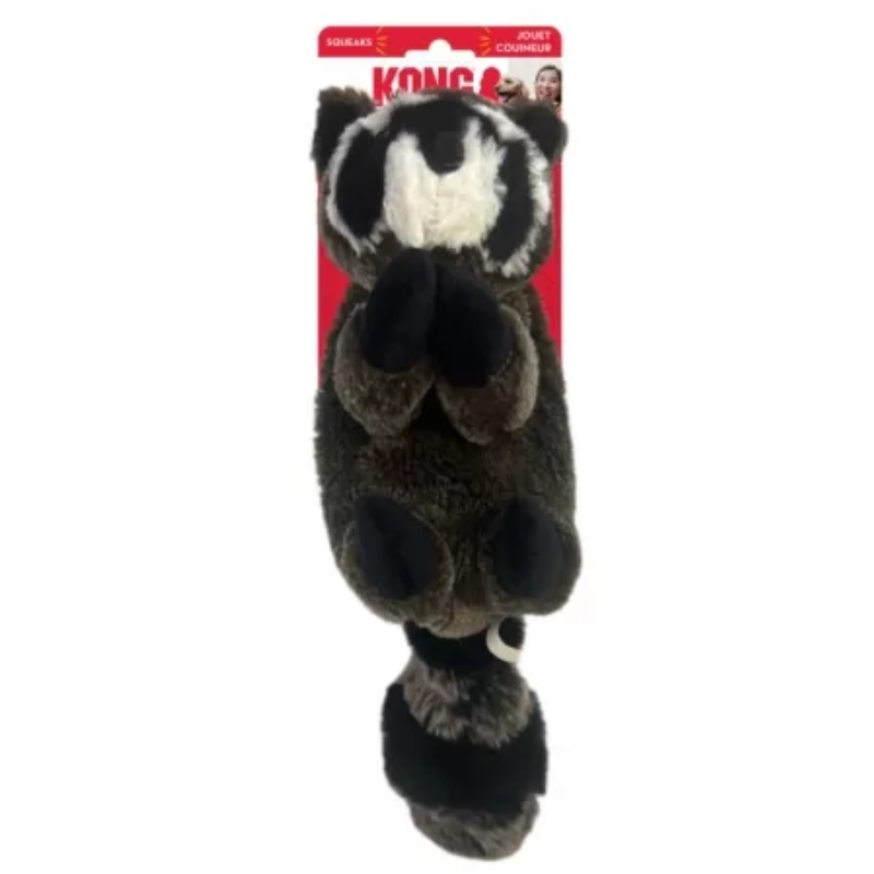 Kong Wild Low Stuff Raccoon Médio