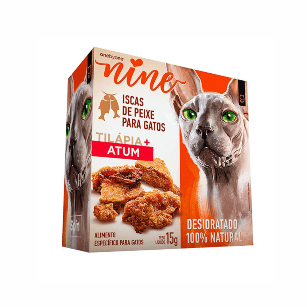 Petisco Spin Pet Nine Natural Gatos Sabor Tilápia e Atum 15g