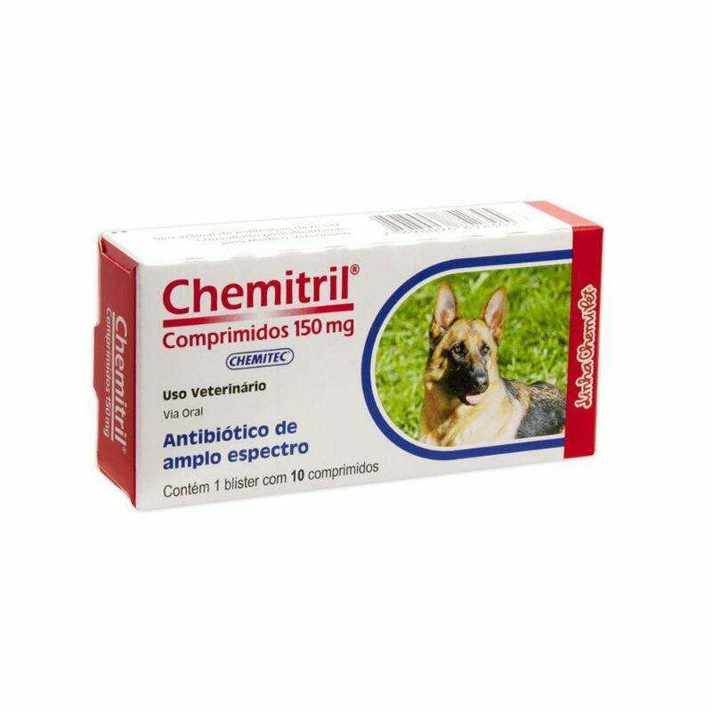 Chemitril 150Mg - Antibiótico - Cães C/10 Comprimidos