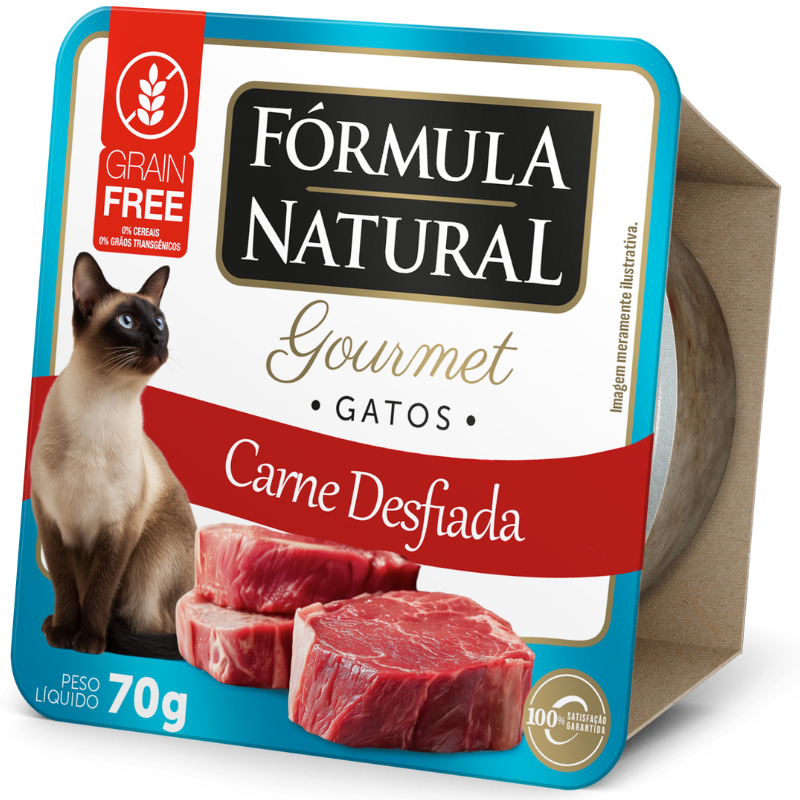 Ração Formula Natural Gatos Gourmet Sabor Carne Desfiada 70 g