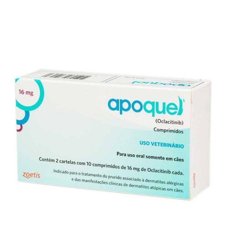 Apoquel Zoetis 16mg Anti Coceira Cães Com 20 Comprimidos