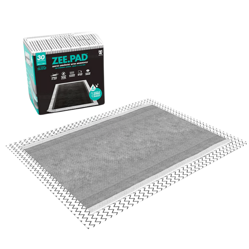 Tapete Higiênico Zee.Dog Pad Preto com 30 Tapetes